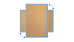 Korková nástěnka v barevném dřevěném rámu 90x60 cm – Modrá