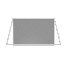 Textilní šedá vitrína v hliníkovém rámu - 120x90 cm