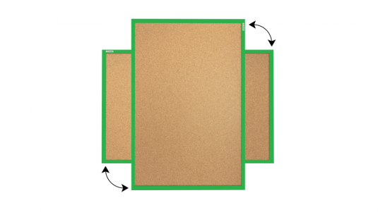 Korková nástěnka v barevném dřevěném rámu 120x90 cm – Zelená