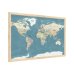 Magnetický obraz - mapa sveta  60x40cm v prírodnom drevenom ráme