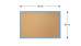 Korková nástěnka v barevném dřevěném rámu 90x60 cm – Modrá