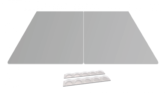 Sklenená kuchynská doska SUPERWHITE  BIELÁ 60x52cm - doska na krájanie - ochranná doska