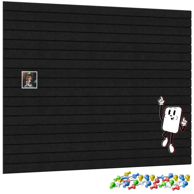 Filcové panely na stenu 120×90 cm čierne