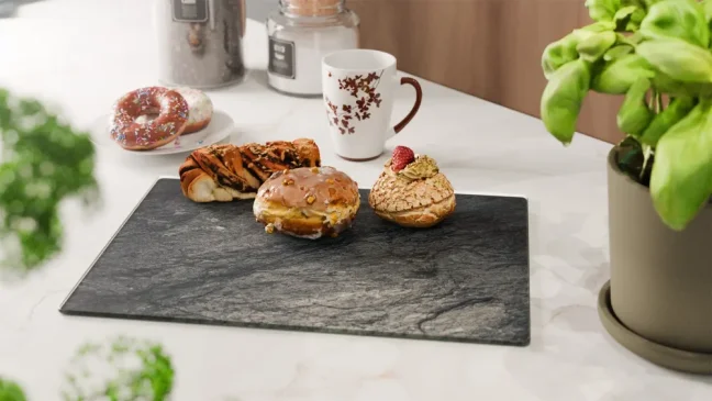 Skleněná krájecí deska GRANIT / SKÁLA / KÁMEN 30 × 40 cm – kuchyňská deska, ochranná deska, skleněný tác