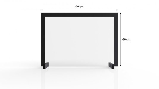 SKLENĚNÁ přepážka 4 mm Bezpečný Prostor 90x60 cm, černý rám