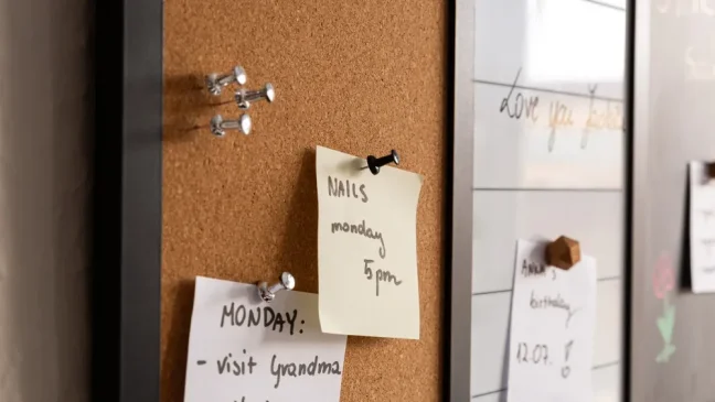 Magnetická nástěnka 3v1 ALLboards COMBI: bílá suchostíratelně-magnetická, bílá magneticko-křídová a korková 60x40 cm