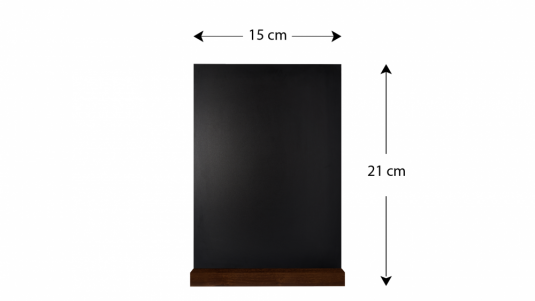 Čierna kriedová obojstranná tabuľa na stôl - A5 súprava 4 ks so stojanmi