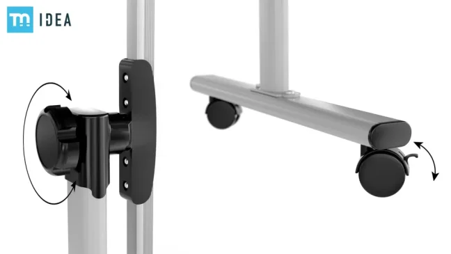 Mobilní tabule TM Idea, oboustranná, otočná, za sucha stíratelná, magnetická, 150x120 cm – řada FLEX