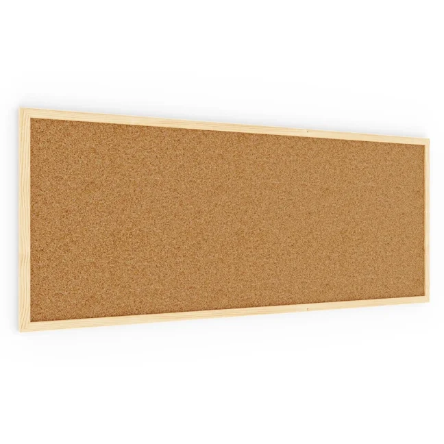 Korková tabuľa 100x40 cm drevený rám NATURAL
