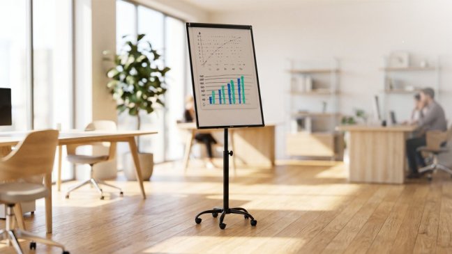 Mobilní magnetický flipchart se stíratelným povrchem na kolečkách 100 × 70 cm černý