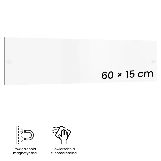 Magnetická tabule SLIMboard bezrámová smazatelná za sucha 60x15 cm