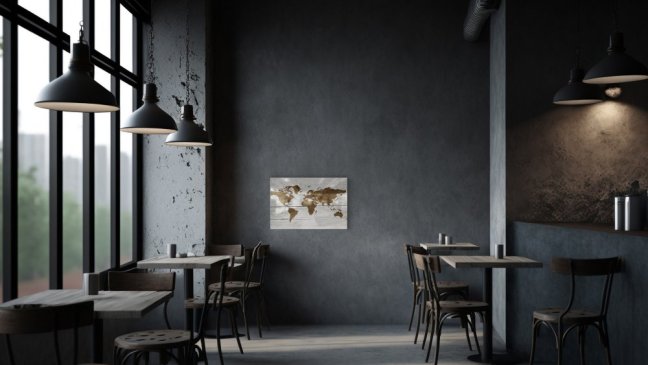 Magnetická tabule METALboards, mapa světa ve světlých barvách 60x40 cm
