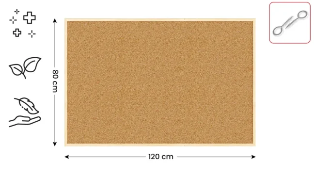 Korková nástenka v drevenom ráme 120x80cm