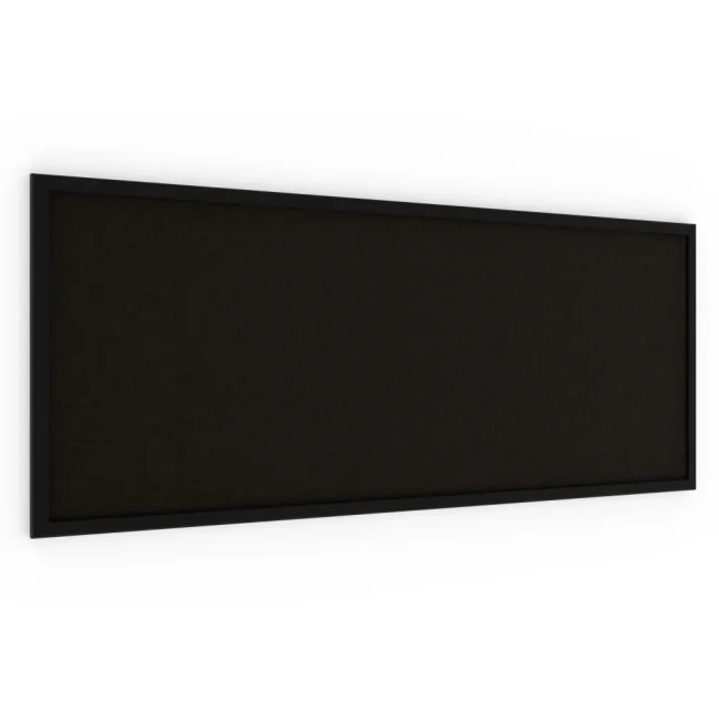 Korková tabuľa, čierna farba korku, 100x40 cm, lakovaný drevený rám, ČIERNA
