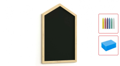 Allboards čierna Magnetická tabuľa 90x60 cm DOMČEK - výhodný set s príslušenstvom