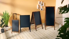 Allboards reklamné áčko s kriedovou tabuľou 100x50 cm - vodeodolné čierný rám
