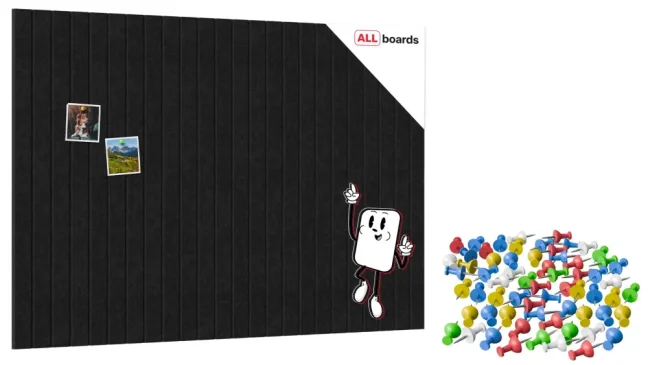 Filcové panely na stenu 120×80 cm čierne