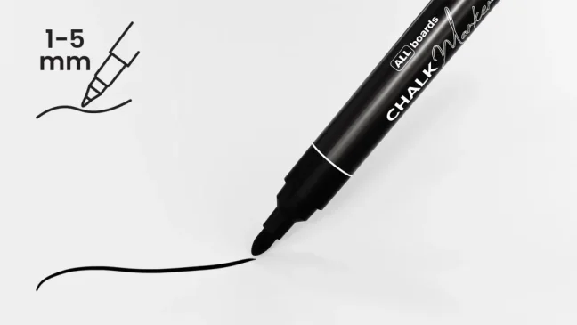 Sada kriedových markerov ALLboards – 4 ks čierne