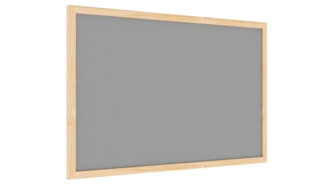 Textilní nástěnka 60x40 cm ŠEDÁ v dřevěném rámu