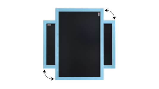 Allboards tabuľa čierna kriedová v drevenom ráme 90x60 cm-modrá