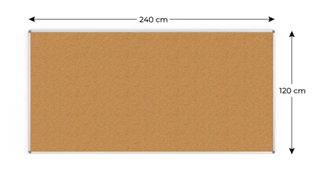 Korková nástěnka v hliníkovém rámu 240x120cm