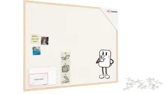 Textilná (plstená) tabuľa 120 × 90 cm, biela, v lakovanom drevenom ráme-KOPIE