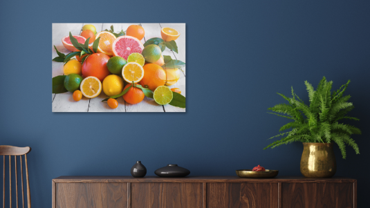 Sklenená magnetická tabule- dekoratívne obraz CITRUSY 90x60 cm