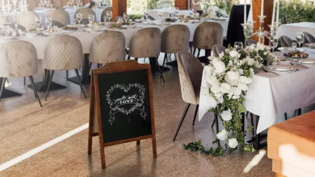 Allboards reklamné áčko s kriedovou tabuľou 100x50 cm - ozdobný horný rám