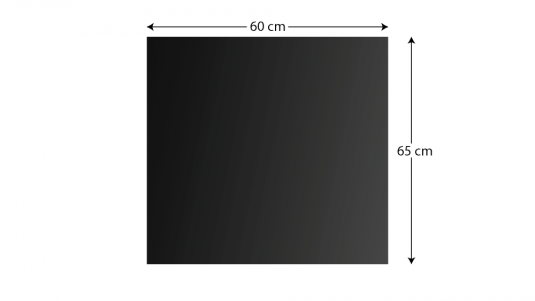 Sklenená kuchynská doska ČIERNA – 60x65 cm – vhodná za varnú dosku