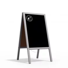 Allboards reklamné áčko šedej farby s kriedovou tabuľou 118x61 cm