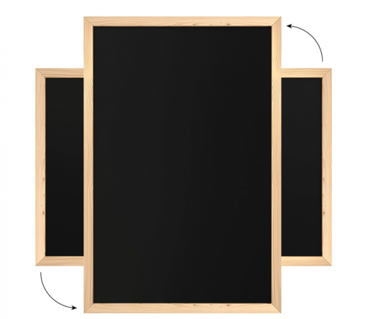 Čierna kriedová tabuľa 90x60 cm, drevený rám ECO