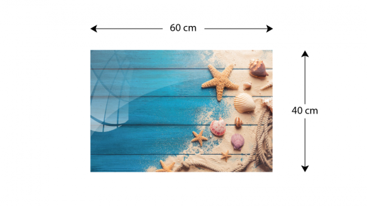 Skleněná magnetická tabule- dekorativní obraz MUŠLE 60x40 cm
