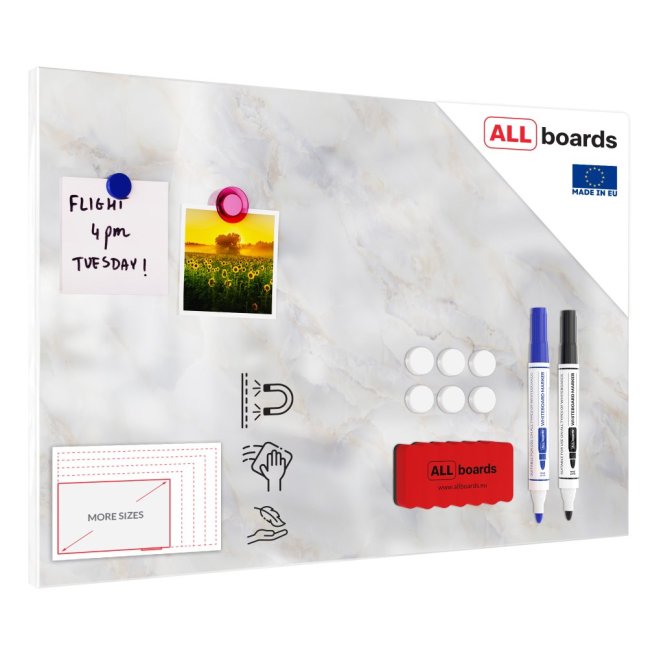 Magnetická tabule METALboards, mramor 60x40 cm
