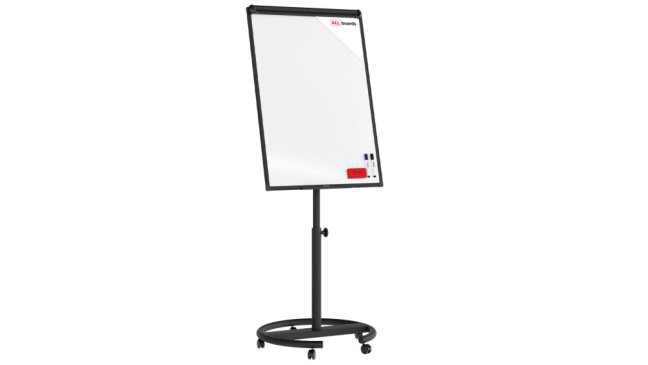 Mobilní magnetický flipchart se stíratelným povrchem 100 × 70 cm černý