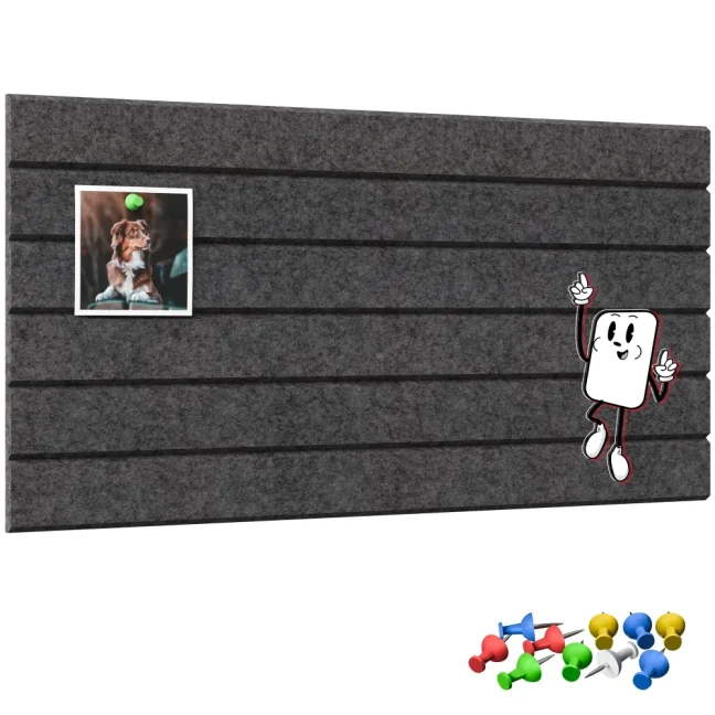 Filcové panely na stenu 60×60 cm tmavosivé