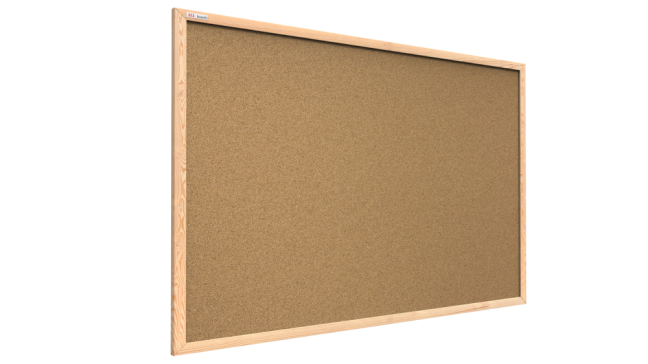 Korková tabule s dřevěným rámem 90x60 cm+ dřevěný bukový stojan