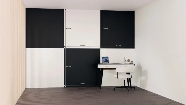Bezrámová magnetická kriedová tabuľa magnetický panel SLIMboard 60x5 cm