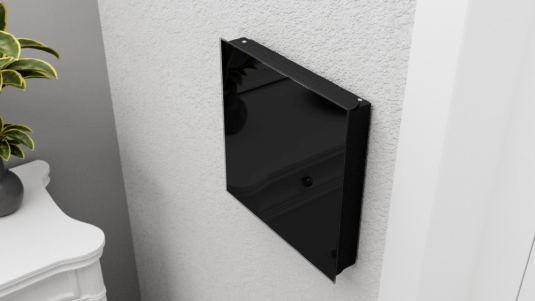 Skleněná magnetická skříňka na klíče 30x30 cm - černá