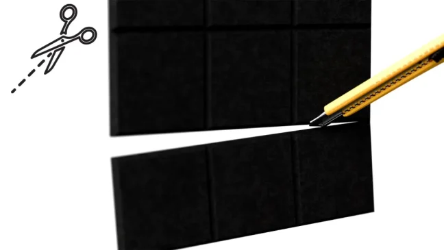 Filcové nástěnné panely 30×30 cm černé – 6 ks