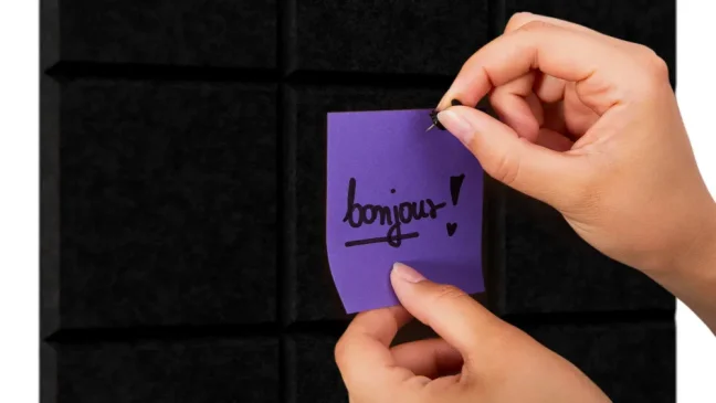 Filcové nástěnné panely 30×30 cm černé – 6 ks