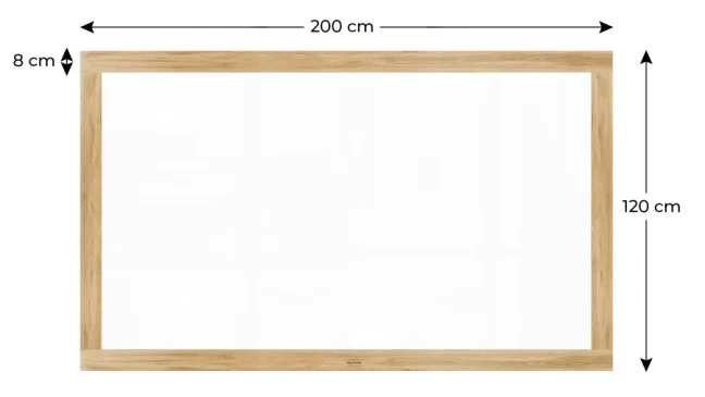 Magnetická tabuľa PREMIUM 200x120 cm v ráme vo farbe duba