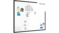 Magnetická suchostierateľná tabuľa biela 100 × 80 cm – čierny drevený rám