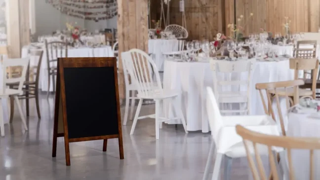 Allboards reklamné áčko s kriedovou tabuľou 100x50 cm - široký horný rám