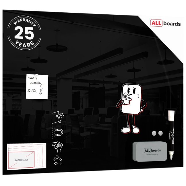 Sklenená tabuľa 80x60 ALLboards CLASSIC