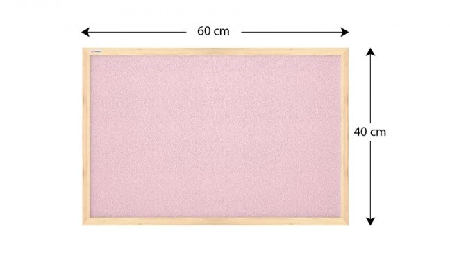 ALLboards korková tabule v dřevěném rámu 60x40 cm- PINK
