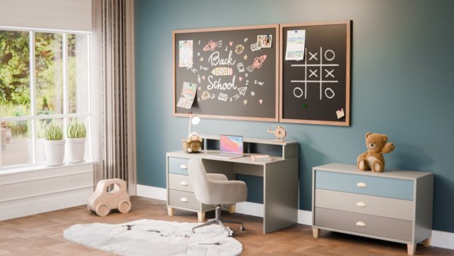 Voděodolná magnetická křídová tabule 120 × 60 cm v dřevěném rámu KLASICKÁ HNĚDÁ