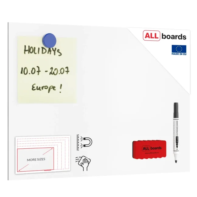 Magnetická tabuľa SLIMboard bezrámová zmazateľná za sucha 29.7x21 cm + PRÍSLUŠENSTVO ZADARMO