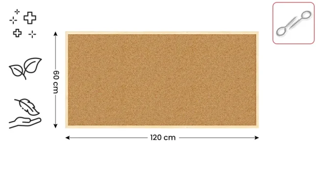Korková nástenka v drevenom ráme 120x60cm
