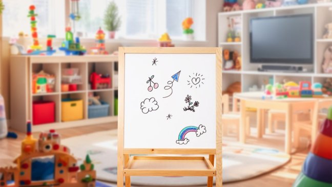 Detská obojstranná tabuľa - kriedový a magnetický povrch 120 cm