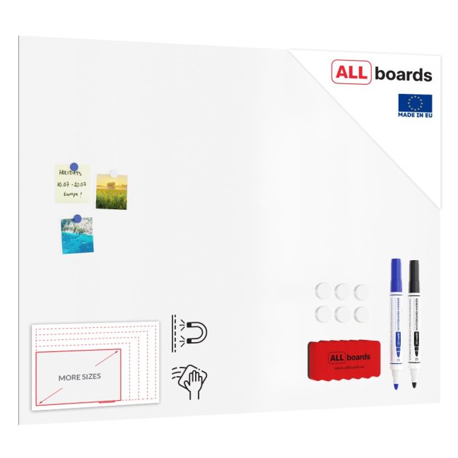 Magnetická tabuľa SLIMboard bezrámová zmazateľná za sucha 120x90 cm